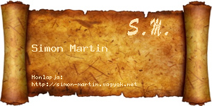 Simon Martin névjegykártya