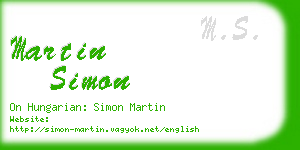 martin simon business card